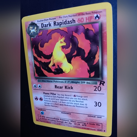 Dark Rapidash Pokemon Card - Team Rocket - NO. 44/82 Uncommon Non-Holo - Picture 5 of 9